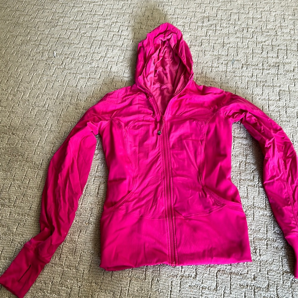 Lululemon pink zip up hoodie jacket Sz 8
